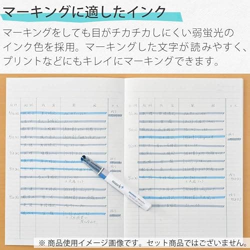 KOKUYO Pastel Highlighters, 2 Tone Chisel Tip Bible Markers in Assorted Colors, No Bleed Quick-Dry Art Marker for Journal, Planner, Notes. Japan Import (PM-MT100-5S) thumbnail 6