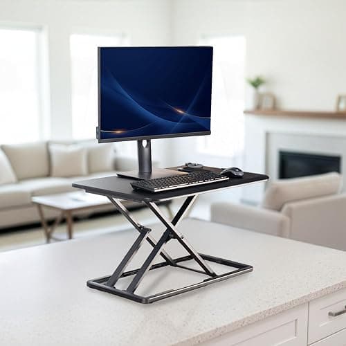 VIVO Economy Single Top Height Adjustable 29 inch Standing Desk Converter, Sit Stand Tabletop Monitor and Laptop Riser Platform Workstation, DESK-V000U thumbnail 9