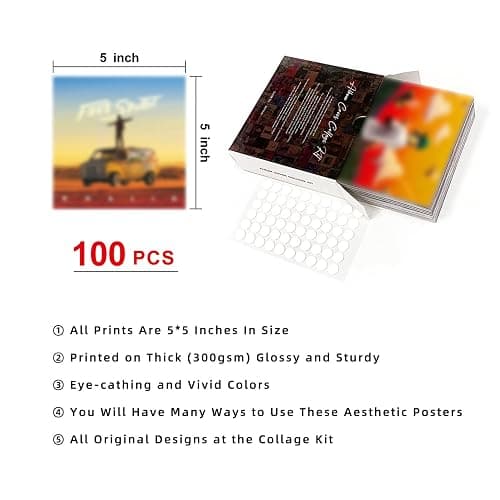 A ART·ZONE 100 Pcs 5x5 Inch | Posters Wall Collage Kit for Room, Album Cover, Music, Rapper, Band, Wall Poster for Bedroom thumbnail 5