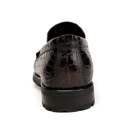 GOLDEN COXES FAMILY Premium Leather Tassel Loafer for Men, Classic Alligator Printed Thick Sole Dress Loafers Shoes for Mens thumbnail 5