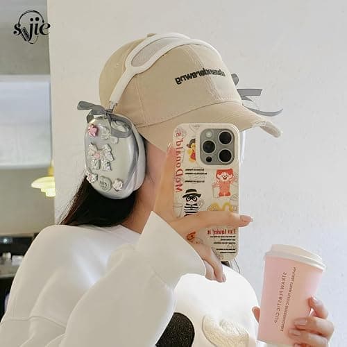 SJIE Airpod Max Ear Cover, 3D Design Cute Bow/Star/Heart, Personality Fashion AirPod Max Case Accessories Protective for Apple AirPods Max thumbnail 2