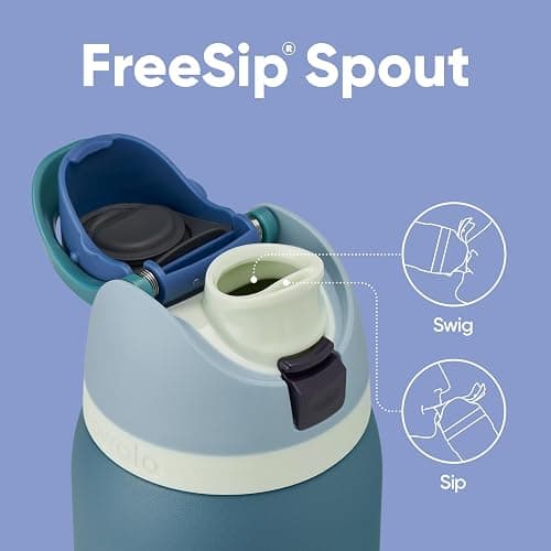 Owala FreeSip Insulated Stainless Steel Water Bottle with Straw, BPA-Free Sports Water Bottle, Great for Travel, 32 Oz, Denim thumbnail 2