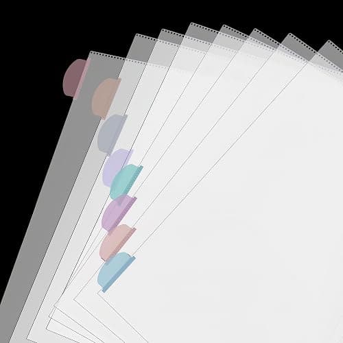 Mr. Pen- Clear Sheet Protectors with Tabs, 8 Tabs, 2 Sets, Clear Plastic Dividers for 3 Ring Binder, Insertable Index Page Divider Multicolor Tabs thumbnail 8