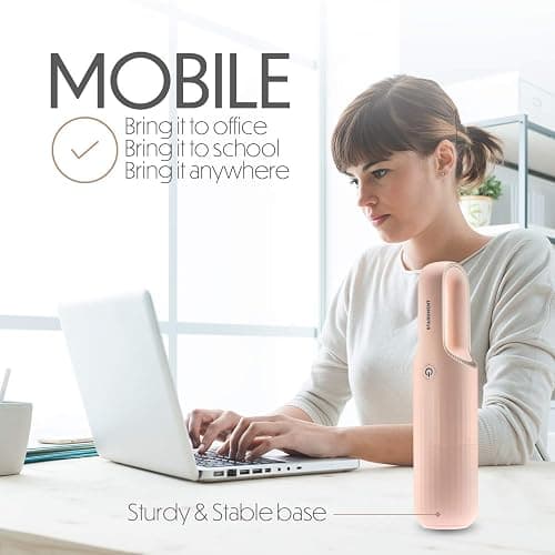 STARUMENT Portable Hand Vacuum Cleaner for Dust Pet Hair Dirt Home Car Interior, Furniture Lightweight Easy to Use, Compact Design Battery Rechargeable with USB-C Cable Pink thumbnail 6