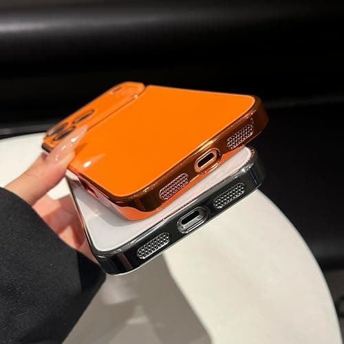 Solid Color Electroplated Frame with Crystal Camera Lens Protection Compatible with iPhone Case (iPhone 17 Pro Max,Rose Red) thumbnail 6