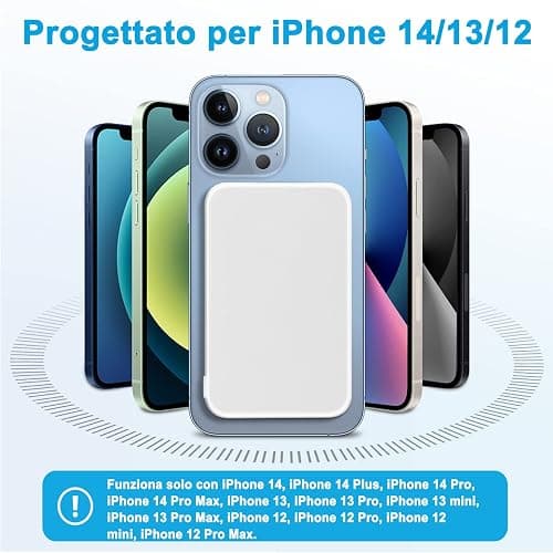 AOGUERBE Power Bank 10000mAh, Caricabatterie Portatile, Wireless Magnetico PowerBank PD 22.5 W Ricarica Rapida con Display LED USB-C Pacco Batteria Compatibile per iPhone 16/15/14/13/12 Serie thumbnail 2