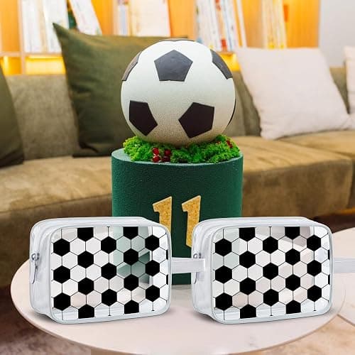 16PCS Soccer Cosmetic Bag - Waterproof Soccer Clear PVC Travel Bag,Soccer Gift Accessories Bags Goodie Snack Makeup Bag,Toiletry Zipper Pouch Organizer,Softball Team Gifts for Girls Team Player thumbnail 2