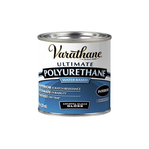 Varathane Water-Based Crystal-Clear Ultimate Polyurethane | Interior Wood Protection | Fast Dry Time | Easy Clean Up | Gloss | Half Pint - Image 1
