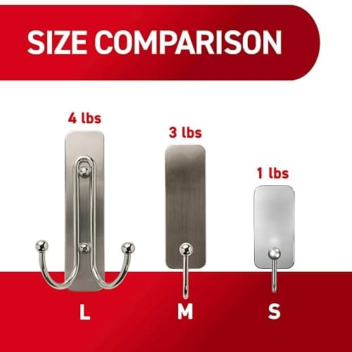Command Large Matte Black Double Hooks, 2 Hooks and 2 Strips, Damage Free Hanging Wall Hooks with Adhesive Strips, No Tools Coat Hooks for Hanging Home Decor, Holds up to 4 lb thumbnail 6