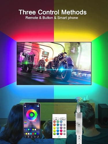 KANTUTOE TV LED Lights, 11.5ft LED Lights for 32-55 Inch TV, RGB TV Backlight Behind with Remote, Music Sync Bluetooth APP Control Strip Lights USB Powered for Bedroom, PC, Gaming Monitor thumbnail 2