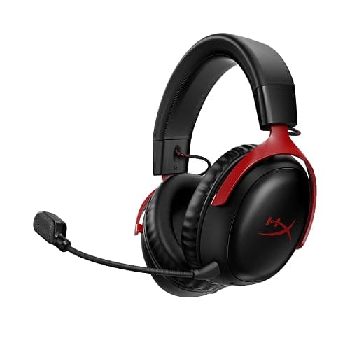 HyperX Cloud III Wireless Gaming Headsets with Microphone Noise Cancellation DTS Headphone:X 120-Hour Battery for PC, PS5, PS4, Nintendo Switch Playstation Headset, 77Z46AA Black/Red (Renewed) - Image 1