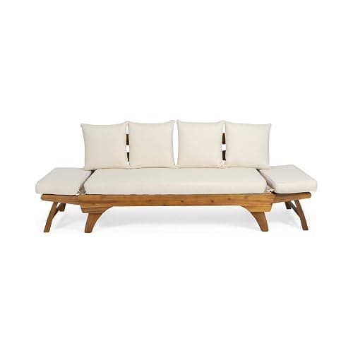 Christopher Knight Home Patrick Outdoor Acacia Wood Expandable Daybed with Water Resistant Cushions, Teak thumbnail 10