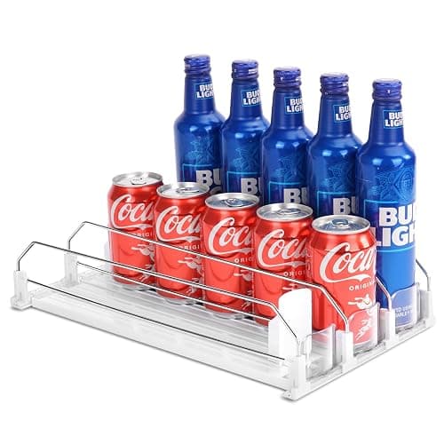 Automatic Soda Can Organizer Refrigerator Can Dispenser for Beer Soda Seltzer already Assembled Drink Pop Can Holder Self-Pushing Drink Organizer for Fridge Storage 15 cans of 11.15oz 12oz 16oz 16.9oz - Image 1