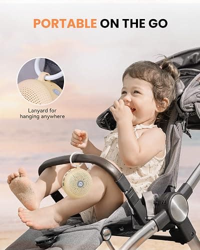Dreamegg D11MAX, Portable White Noise Machine for Baby & Adults, Khaki | Sound Machine with 21 Soothing Sounds, USB Rechargeable, Powerful Battery, Ideal for Nursery, Travel, Home, Gift Choice thumbnail 5