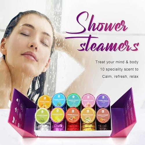40 PCS Shower Steamers Aromatherapy for Women or Men, 10 Scent Shower Bomb Organic with Natural Essential Oil Relaxation, Self Care Valentine's Day Gifts Birthday Gifts for Her Him Adults thumbnail 2