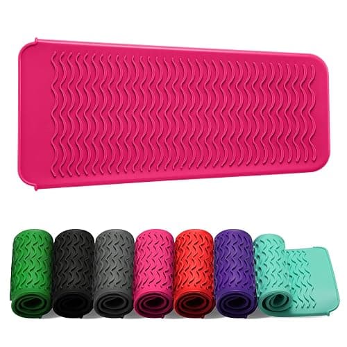 ZAXOP Resistant Silicone Mat Pouch for Flat Iron, Curling Iron,Hot Hair Tools (Hotpink) - Image 1