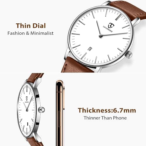 BEN NEVIS Watch, Mens Watch, Minimalist Fashion Simple Wrist Watch Analog Date with Leather Strap thumbnail 4