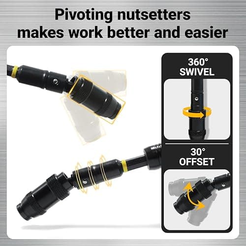 55PCS Magnetic Impac Nut Driver Set, Metric & SAE Socket Set, Storage Box | Wing Nut Driver, Bit Holder, Universal Sockets, Quick Release Extension, Power Bits, 1/4'' Quick Change thumbnail 3