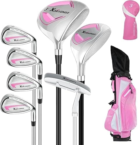 8 Pieces Complete Golf Club Set for Men & Women (Left/Right Hand) – Full Set with Fairway Wood, Hybrid, Irons, Putter & Lightweight Bag – Beginner Friendly, Best Value for Distance & Accuracy - Image 1