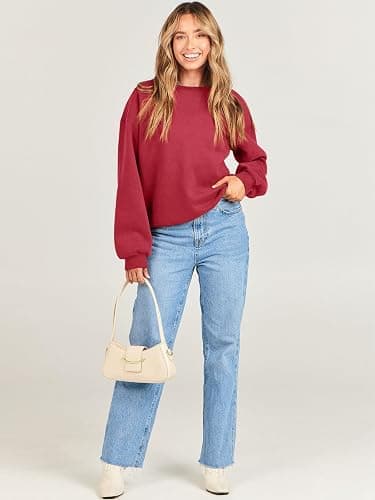 ANRABESS Womens Sweatshirts Crewneck Fleece Oversized Pullover Sweaters Fall Winter Cute Tops Teen Girls Preppy Clothes 2025 thumbnail 9