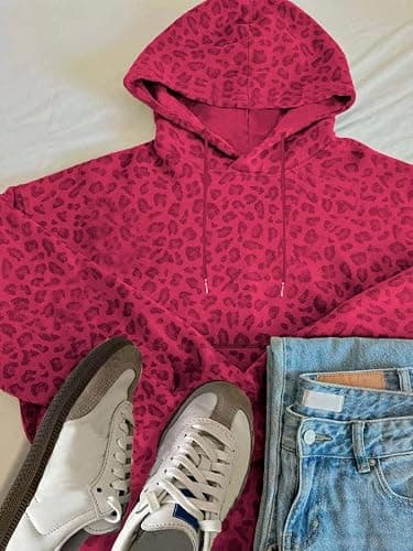 RoseSeek red leopard print hoodie  thumbnail 2