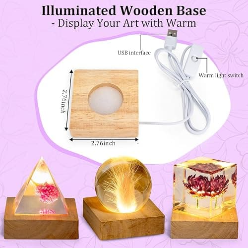 K KERNOWO Epoxy Resin Kit with Light for Beginners, Resin Kit and Molds Complete Set DIY Crafts for Adults Women, Epoxy Set with Vase Mold, 3D Dried Flowers, Measuring Cups and Resins Supplies-20OZ thumbnail 2