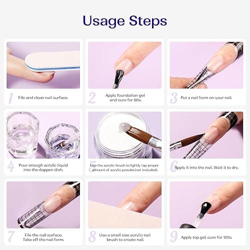 VANSISOS Professional Acrylic Nail Liquid: 8fl.oz Acrylic Liquid for Acrylic Powders Non-Yellowing for MMA-Free DIY Home Nail Salon Use thumbnail 8