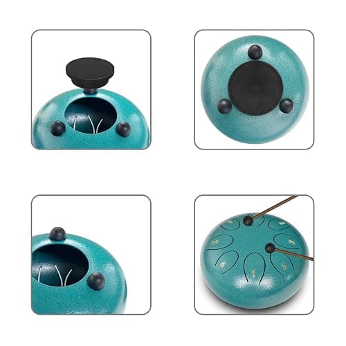 REGIS Steel Tongue Drum 6 inch 8 Notes Musical Percussion Instrument, rain Drum for Outside - Musician Gift for Family and Friends(malachite) thumbnail 4