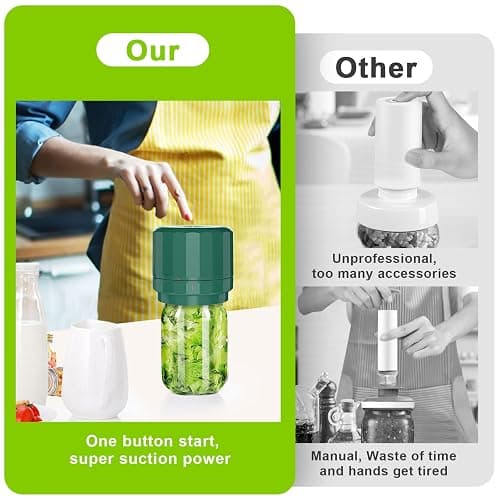 UNERVER M11 Electric Mason Jar Vacuum Sealer Kit - Vacuum Sealer for Wide & Regular Mouth Canning Jars thumbnail 6