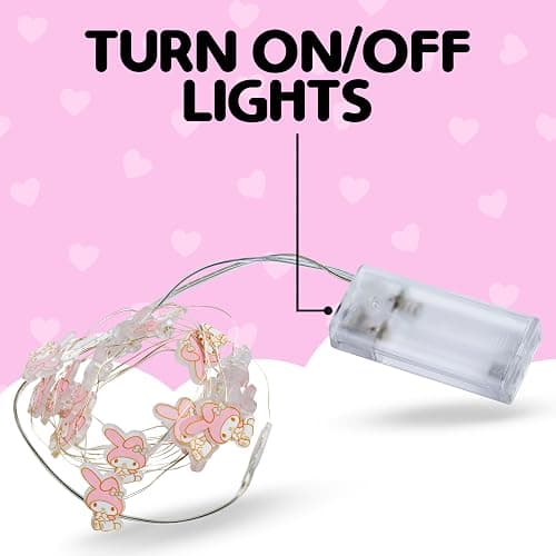 Silver Buffalo Sanrio Hello Kitty and Friends My Melody 20ct Decorative String Lights, 7 Feet Long, Battery Powered (2 AA Batteries Included), Cool White LED, Indoor Use Only thumbnail 3