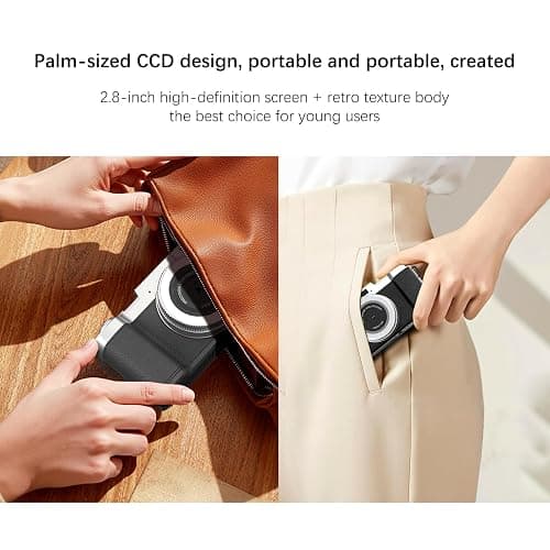 4K Digital Camera for Photography, 48MP Vlogging Camera for YouTube 2.8" 180° Flip Screen 18X Digital Zoom Compact Travel Cameras with 64GB SD Card & Card Reader,Mini Tripod,2 Batteries thumbnail 6