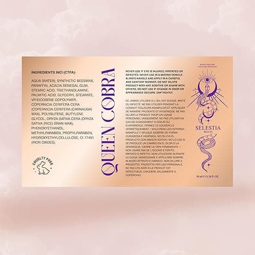 SELESTIA BEAUTY Black Mascara Queen Cobra – Volumizing, Curling, Lengthening – Soft Brush for Smooth Application – Long-Lasting & Weather-Proof – 0.34 fl.oz. - Made in Italy thumbnail 8