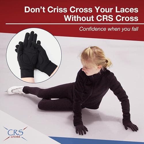 CRS Cross Padded Ice Skating Gloves. Warm Padded Protection for Figure Skating Testing, Practice, Dance Competitions, Roller Skaters and Cheerleading. thumbnail 3