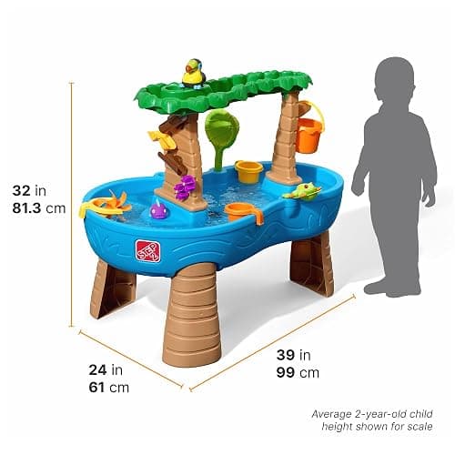 Step2 Tropical Rainforest Water Table, Kids Water and Sand Activity Sensory Playset, Summer Outdoor Toys, 13 Piece Water Toy Accessories, For Toddlers 1.5+ Years Old, Blue & Brown thumbnail 3