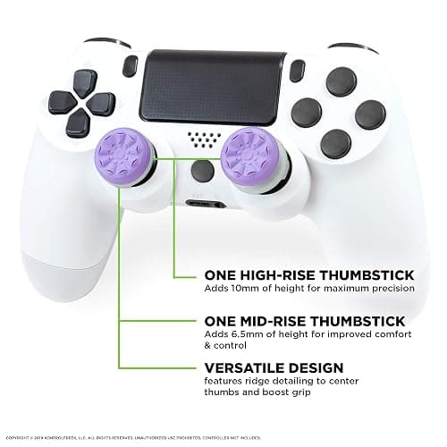 KontrolFreek FPS Freek Galaxy Purple for PlayStation 4 (PS4) and PlayStation 5 (PS5) | Performance Thumbsticks | 1 High-Rise, 1 Mid-Rise | Purple thumbnail 4