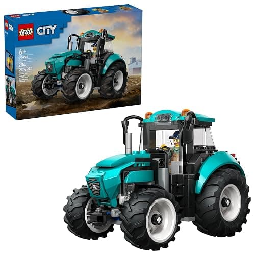 LEGO City Tractor Building Toy for Kids - Pretend Play Farm Vehicle for Boys & Girls, Ages 7+ - Tractor Toy W/Farmer Minifigure - Gift Idea for Birthdays - 60498 - Image 1
