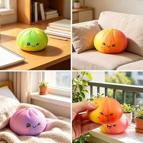 Dumplings Squishy Stress Balls Fidget Sensory Toy Mystery Dumplings Squishy Soft Squeeze Decompression Dough for Adults (Gradation Pink) thumbnail 7