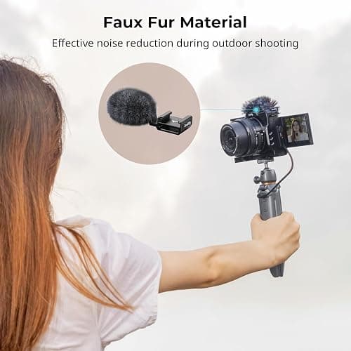 SmallRig Cold Shoe Adapter with Wind Muff Windshield for Sony ZV-1F / ZV-E10 / ZV-1 / ZV-E1 / ZV-1 II, Wind Furry for Light Microphone Attachment - 3526 thumbnail 7