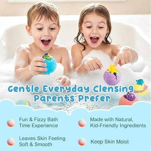 12 Pcs Bath Bomb Gift Set with Surprise Inside – Natural Ingredients, Rich Bubbles, Moisturising Cocoa & Shea Butter, Fizzes Spa – Ideal Birthday Easter Gift for Boys & Girls thumbnail 3