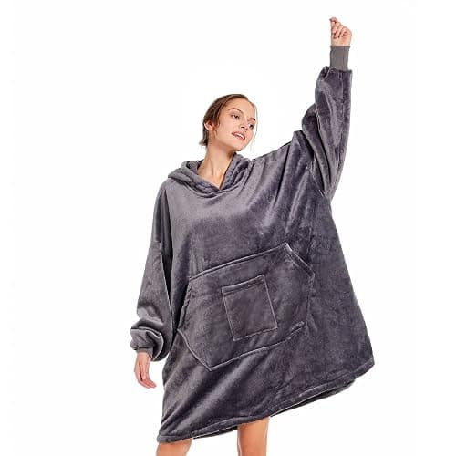REDESS Blanket Hoodie Sweatshirt, Wearable Blanket Oversized Sherpa with Sleeves and Giant Pocket, Cozy Hoodie for Adult Kids thumbnail 8