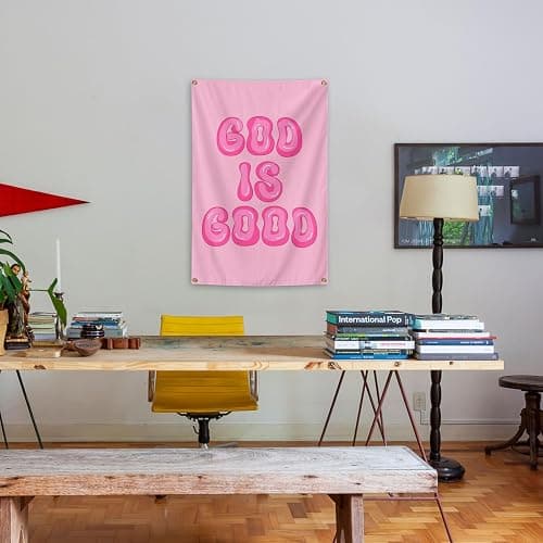 God is Good Christian Wall Art Posters Tapestry 2x3 Ft Aesthetic Poster for Teen Boys Girls Bedroom and College Dorm Wall Decor Gifts thumbnail 6