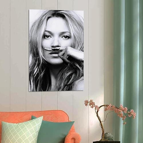 Kate Moss Black And White Pretty Art Posters Poster Decorative Painting Canvas Wall Art Living Room Posters Bedroom Painting 16x24inch(40x60cm) thumbnail 4