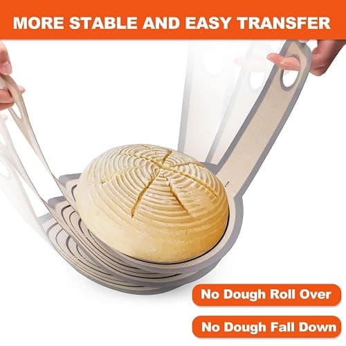 Silicone Bread Sling Dutch Oven - Best Japan Silicone. Non-Stick & Easy Clean Reusable Bread Baking Mat. With Extra Long Handles Baking Sheet Liner, 1 Grey pcs for Transferable Dough thumbnail 3