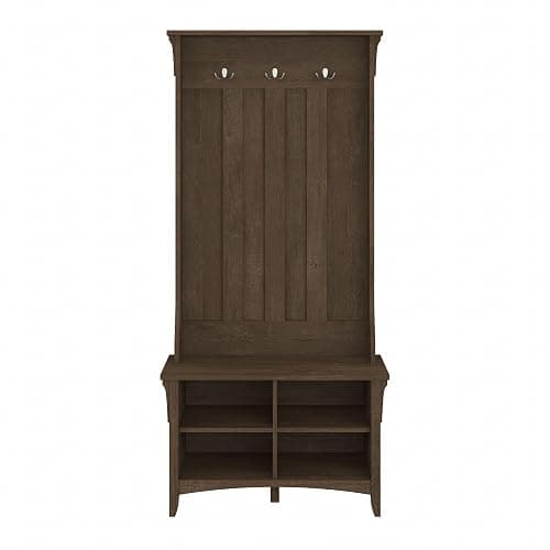 Bush Furniture Salinas Hall Tree with Shoe Storage Bench in Ash Brown thumbnail 7