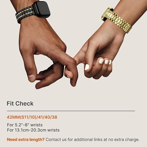 Fullmosa Metal Band for Apple Watch 42(S11/10)/41/40/38mm, Gold | Fits iWatch SE 3/2/1 Series11 10 9 8 7 6 5 4 3 2 1,Stainless Steel Replacement Strap,Women Men thumbnail 2