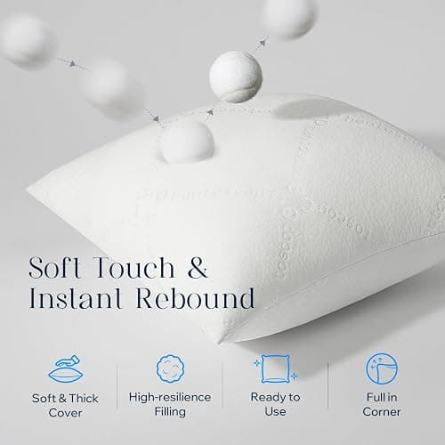 Phantoscope Premium 18x18 Throw Pillow Inserts, Ultra-Soft Air Layer Pillow Inserts Down Alternative Decorative Throw Pillows for Couch, Bedroom, Square Cushion Sham Stuffer, Pack of 1 thumbnail 4