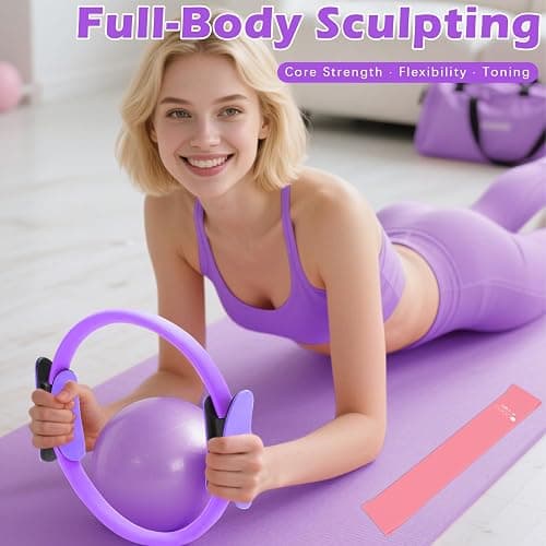 VIOXIA Pilates Kit for Home Workouts – Pilates Equipment Set with Ring, Ball, Resistance Bands, Pilates Accessories, Pilates Essentials Kit for Women, Pilates Sets for Home Exercise thumbnail 3
