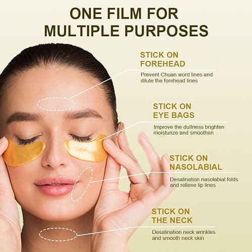30 Pairs Lip Masks & 24K Gold Eye Masks, Crystal Collagen Eye Patches for Puffy Eyes, Moisturizing & Reduce Wrinkles, Lip Care & Under Eye Mask for Dark Circles and Puffiness thumbnail 6