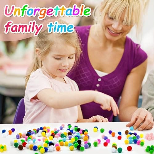 Acerich 2000 Pcs 1cm Assorted Pompoms Multicolor Arts and Crafts Fuzzy Pom Poms Balls for DIY Creative Crafts Decorations thumbnail 5
