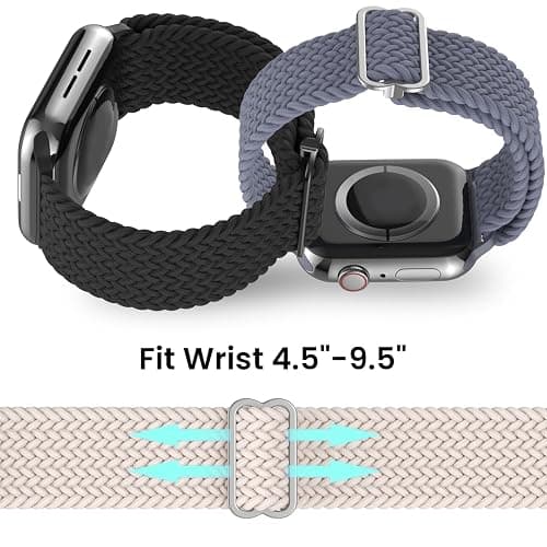 Delidigi Stretchy Bands Compatible for Apple Watch Band Women 40mm 38mm 41mm 42mm 44mm 45mm 46mm 49mm, Nylon Braided Straps for iWatch Series 11 10 9 8 7 6 SE 5 4 3 Ultra 3 2 1 thumbnail 4